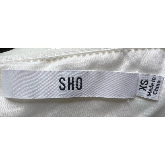 SHO Tonal Stripe Off-the-Shoulder Knit Short Dress Size XS NWT - Picture 10 of 13